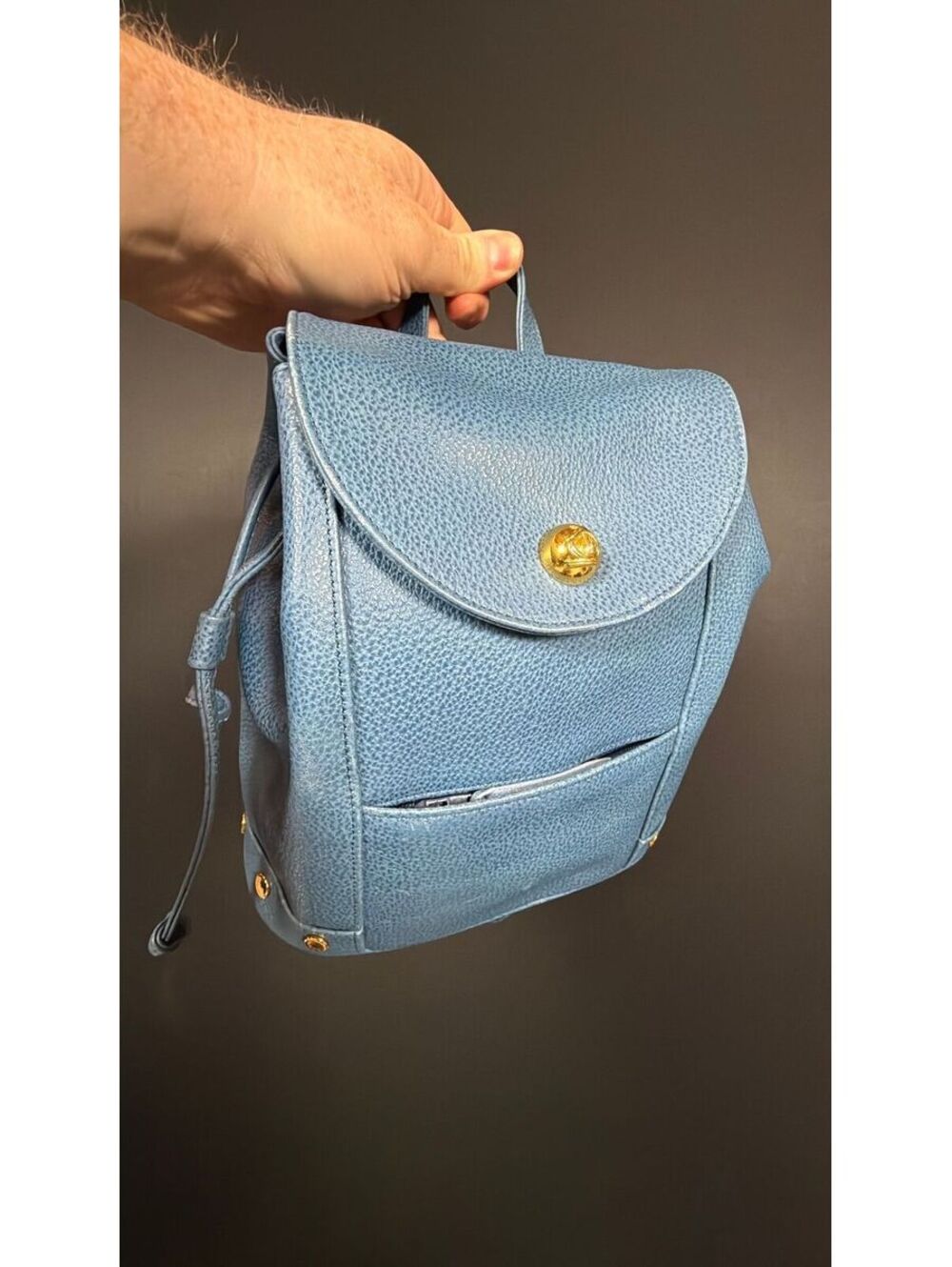 Lanvin Blue Leather Small Backpack